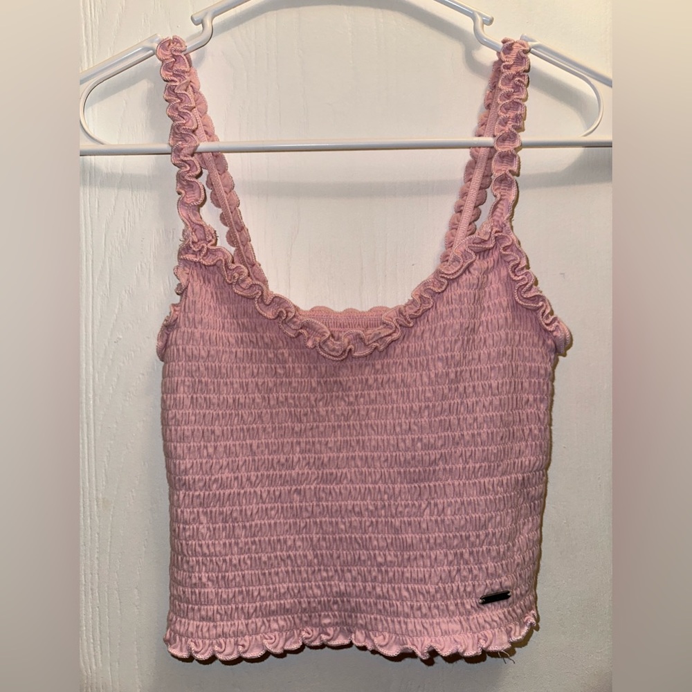 Hollister Ripped Ruffle Crop Tanktop